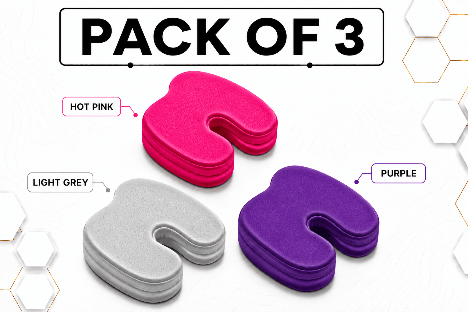 Coccyx Memory Foam Pillow (Bundle of 3)