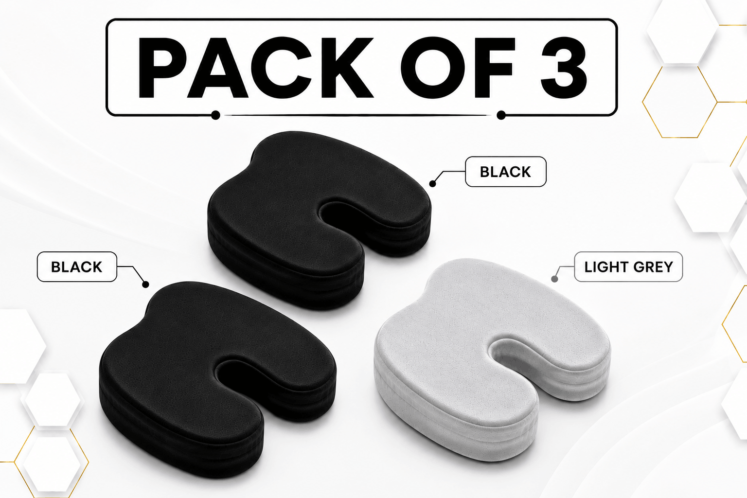 Coccyx Memory Foam Pillow (Bundle of 3)