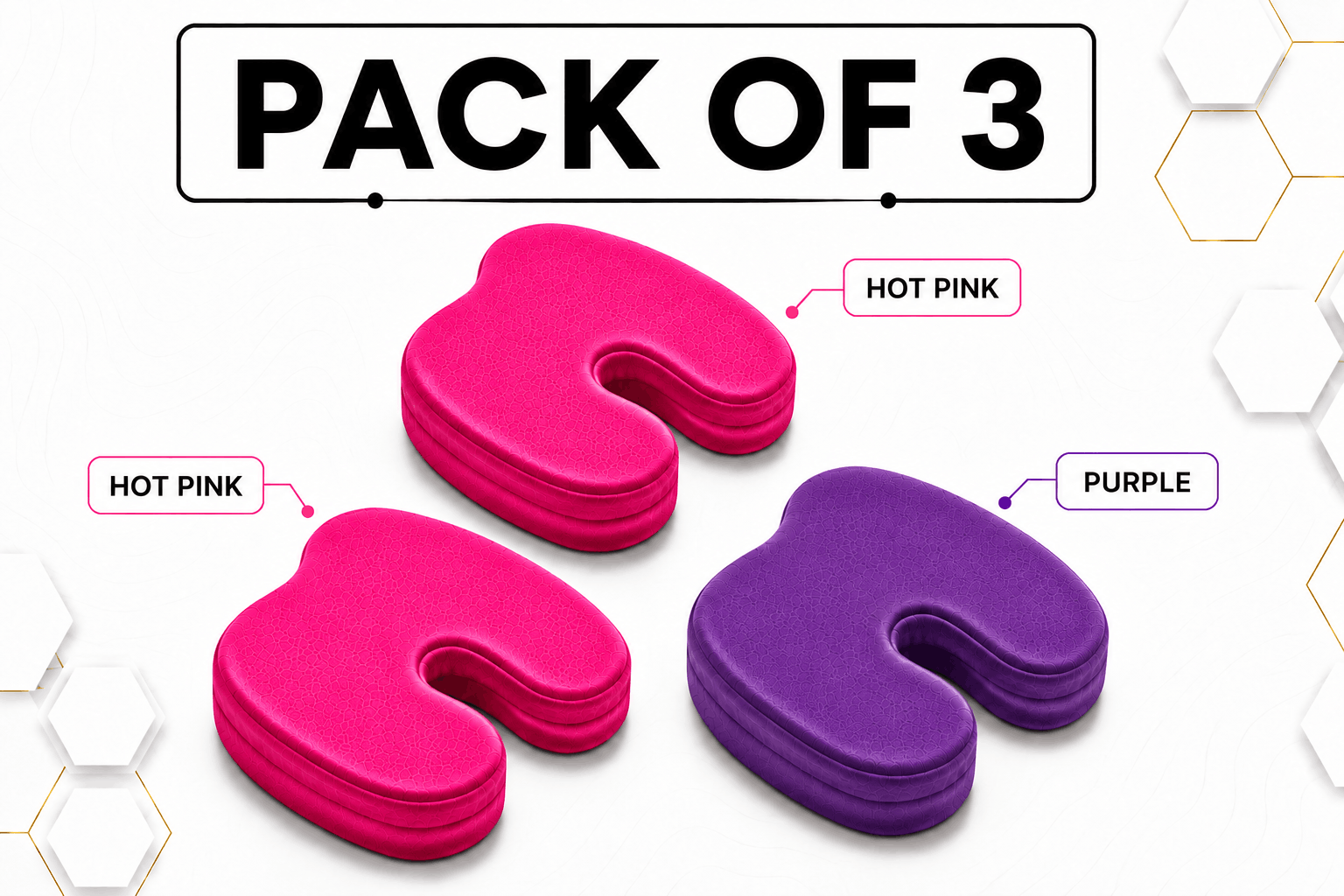 Coccyx Memory Foam Pillow (Bundle of 3)