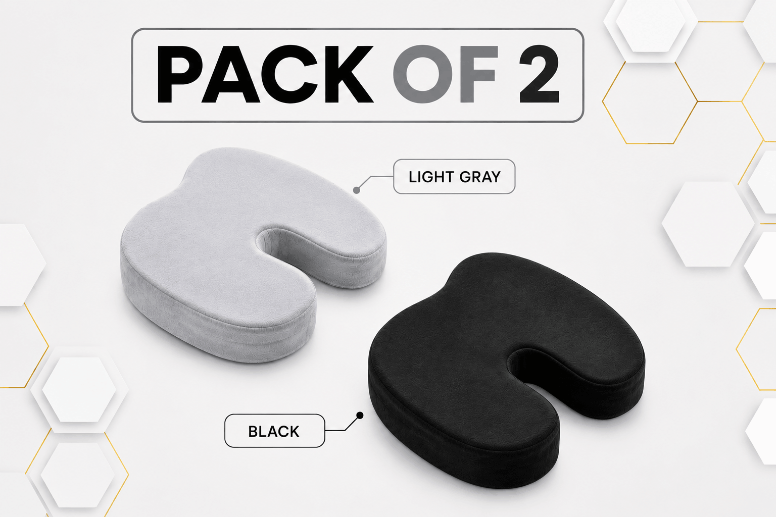 Coccyx Memory Foam Pillow (Bundle of 2)