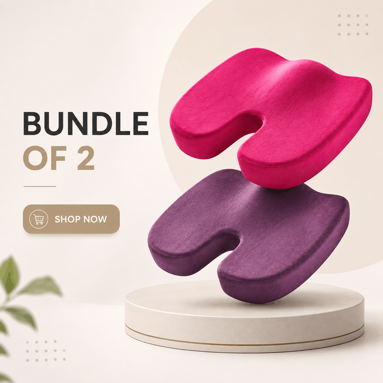 Coccyx Memory Foam Pillow (Bundle of 2)