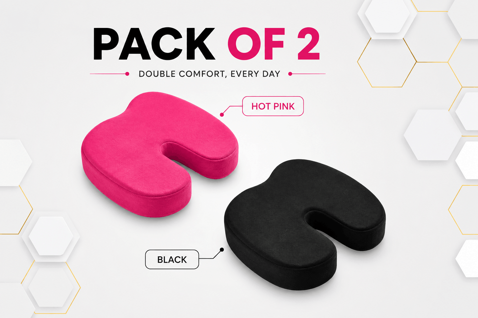 Coccyx Memory Foam Pillow (Bundle of 2)