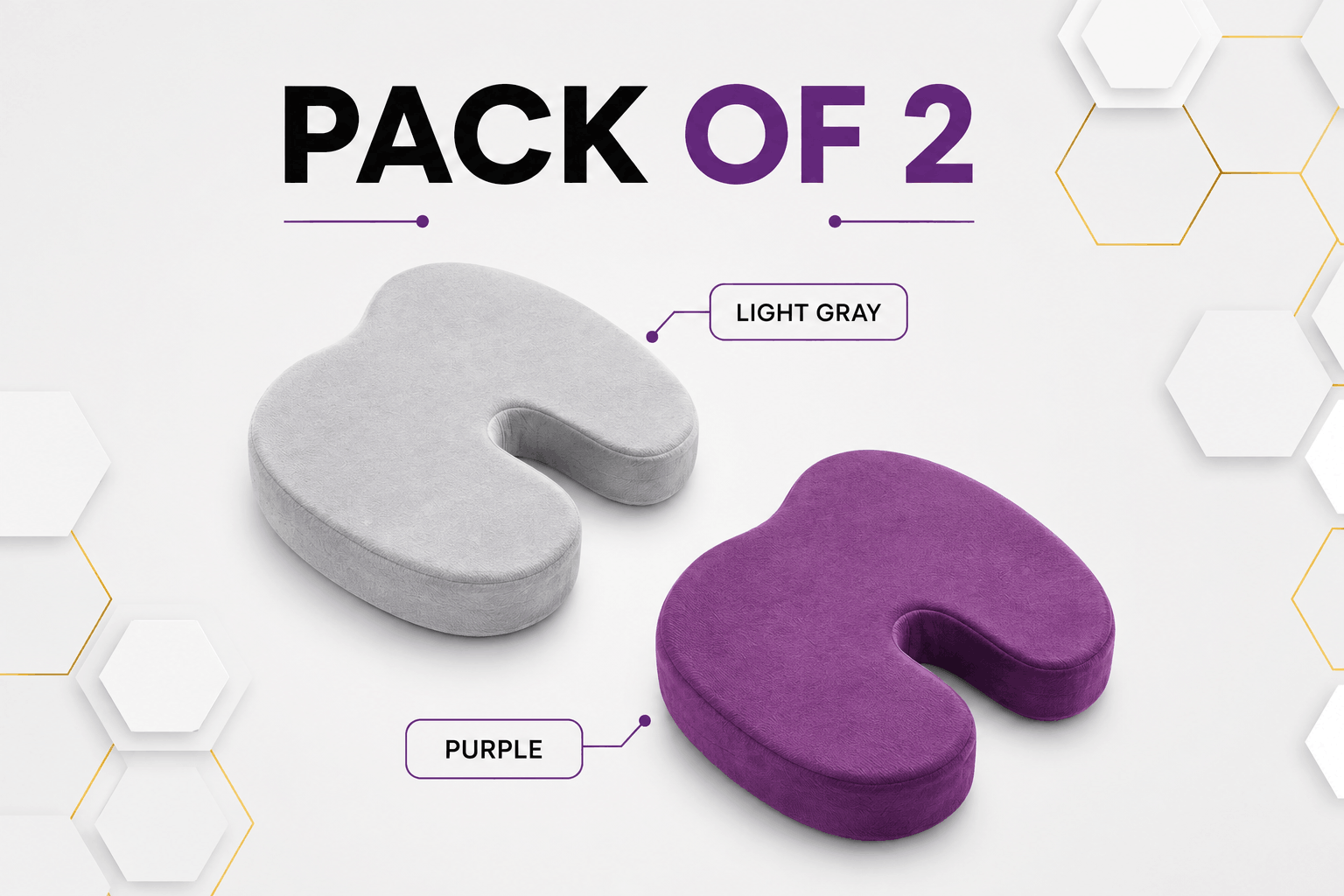 Coccyx Memory Foam Pillow (Bundle of 2)
