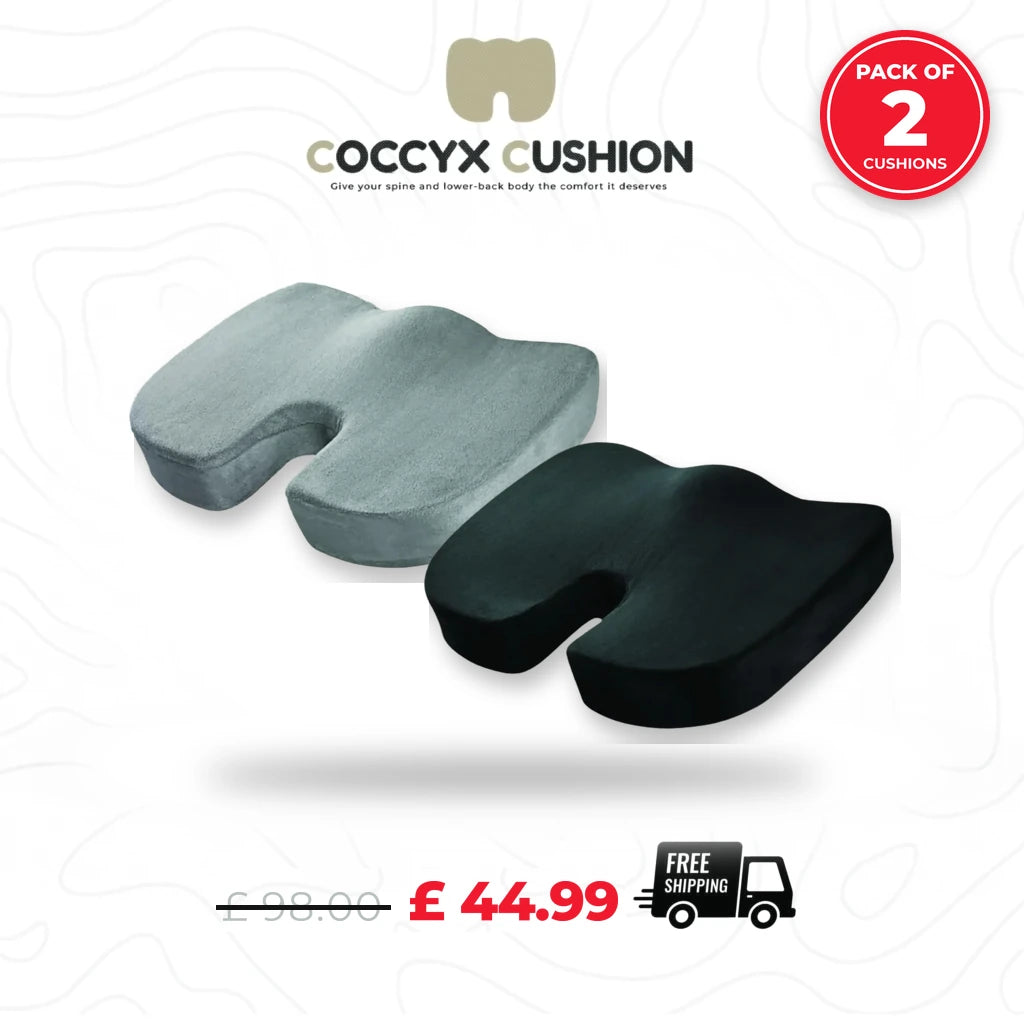 grey and black coccyx cushion
