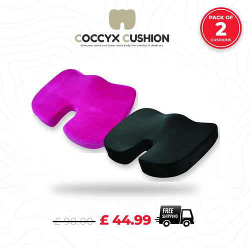 pink and black coccyx cushion