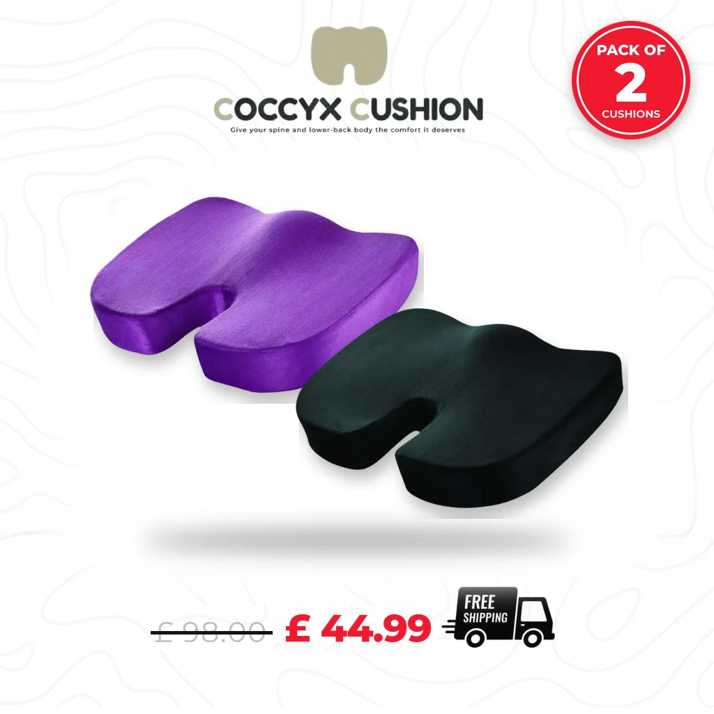 purple and black coccyx cushion